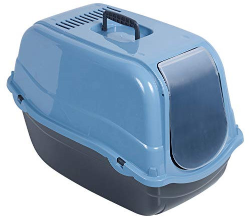Dogi Click and Secure Pet Cat Litter Tray Toilet Box, Blue