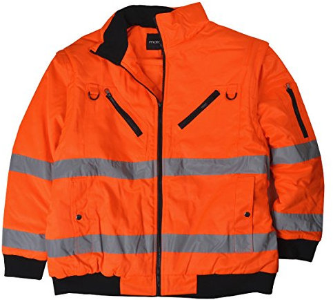 marc&mark Warnschutz 2in1 XXL Arbeitsjacke/Weste orange, Größe:5XL