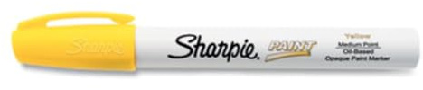 Sharpie Oil-Based Paint Marker, Medium Point, Yellow Ink, Pack of 3
