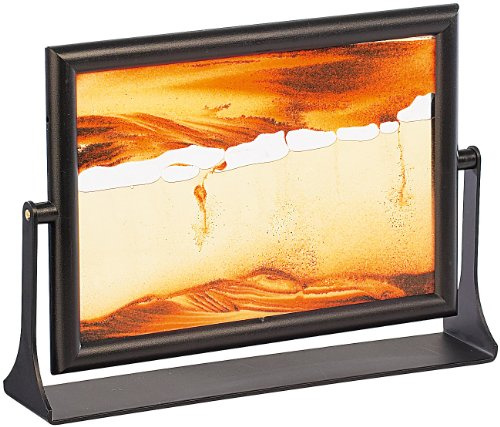 infactory Leinwand-Sandbild: Sandbild Eldorado mit schwenkbarer Fassung aus Metall, 13 x 18 cm (harmonisches, Sandbilderrahmen, drehen)