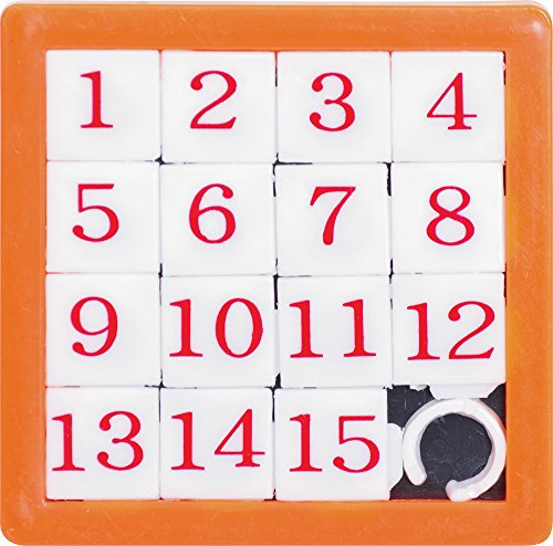 Tobar Slide Puzzle - Mini-Schiebepuzzle, 3 - 6 Jahre, 15 nummerierte Spielsteine, Kunststoff, Orange, Indoor, 2.36 x 2.36 x 0.39 Zoll, 0.02 Pfund