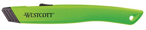 Westcott E-16475 00 Sicherheits-Cutter mit Keramik-Sicherheitsklinge, automatisch einziehbar, grün