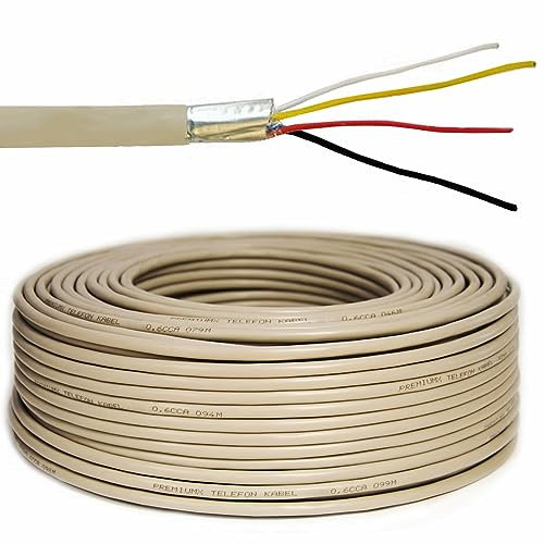 Premium X 50m Telefonkabel 2x2x0,6mm J-Y(ST) Y Telefonleitung 4-Adern rund Fernmeldekabel Installationsleitung Verlegekabel