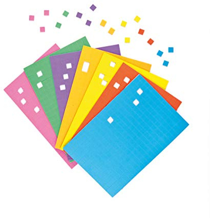 Baker Ross EV721 Ross Selbstklebende Mosaik-Quadrate aus Schaumstoff zum Basteln und Aufkleben für Kinder - 2000 Stück, Sortiert