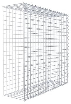 GABIONA Cesta de piedra de gavión rectangular, malla de 5 x 5 cm, profundidad de 30 cm, cesta de cultivo tipo 2, cierre de espiral, galvanizado (100 x 100 x 30 cm)