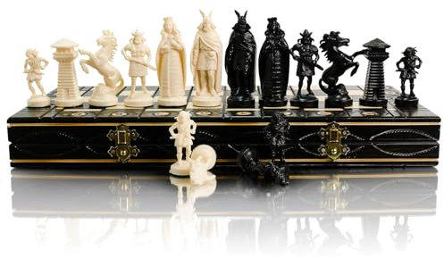 Master of Chess Black & White Edition Schachspiel Holzbrett/Kunststoffteile. (Wikinger) 2 Spieler