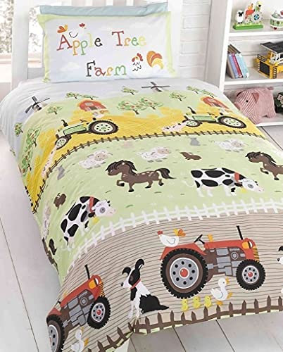 Rapport Apple Tree Farm Duvet Cover Set Childrens Bedding, Multi, 120 x 150cm