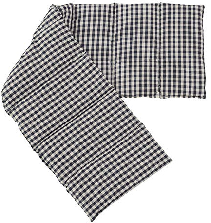 Kirschkernkissen XXL 8-Kammer, 75x20cm - Bio Stoff blau-weiß - Wärmekissen Körnerkissen