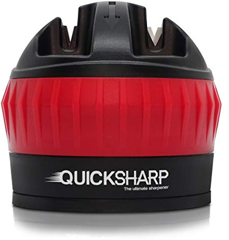 QuickSharp EasyPRO Aiguiseur de Couteaux avec Ventouse Sécurité | Rouge