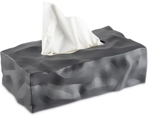 Essey Taschentücherbox Wipy Cube II, grau, rechteckige Taschentuchbox im Skandi Deko Design, eleganter Tuchspender für Taschentücher, perfekte Deko Box für Bad und Wohnzimmer, modern und funktional