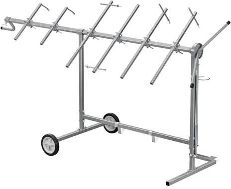 Wiltec Cavalletto Girevole per verniciatura con rotelle e Supporti per cofani e alettoni
