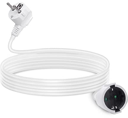 Aigostar Verlängerungskabel 3M Kabel Kabelverlängerungen mit Schutzkontakt Stecker Schuko Verlängerung 16A/250V, Weiß