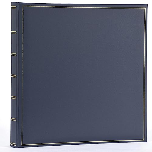Henzo 1019807 Champagne Fotoalbum, Andere, blau, 35 x 35 x 5 cm | Buchgebundenes Album aus Kunstleder mit Pergaminschutzblättern und weißem, säurefreiem Fotokarton, 1019807