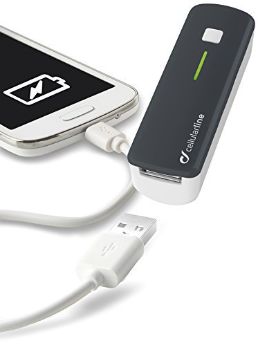 Cellular Line Pocket Charger Smart Caricabatteria USB Portatile, 2200 mAh, Nero