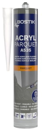 Bostik Joint Acryl Parquet - 300 ml | Gris - Mastic Colle Acrylique Spécial Parquet - Finition Pour Parquet et Sols Stratifiés - Séchage rapide