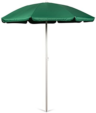 Picnic Time, Oniva – Ombrellone da Spiaggia per Esterni, da 1,7 m di Diametro, Piccolo ombrellone per Patio, Sedia da Spiaggia, Verde Cacciatore