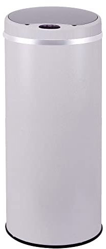 KITCHEN MOVE - Pattumiera automatica con apertura sensorizzata, in acciaio INOX, capacità: 42 l, diametro: 30 cm, altezza: 74 cm, colore: Bianco, acciaio inossidabile