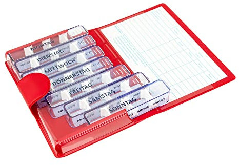 Tablettenbox 7 Tage a 4 Fächer | Morgen, Mittag, Abend, Nacht | Medikamentenbox inkl. etui | Pillendose einzeln entnehmbar | Medidos aus Kibodan Danmark