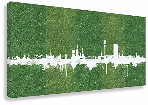 Kunstbruder - Hamburg Fussball Skyline (div. Größen) - Streetart Like Banksy Kunstdruck Leinwandbild Wandbild Panorama Bürobild 100x200cm