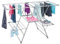 Séchoir à linge argenté mDesign - idéal comme étendoir, séchoir parapluie, étendant, séchoir à lessive - pliable, beaucoup de surfaces de rangement