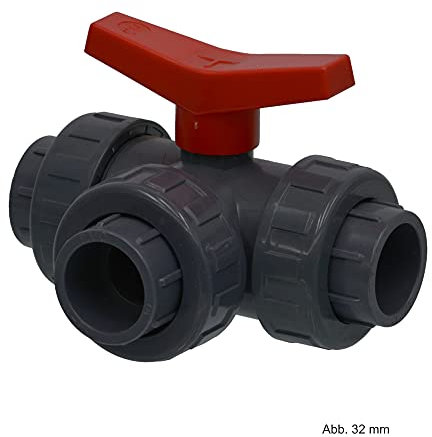 PVC 3-Wege-Kugelhahn d 50 mm