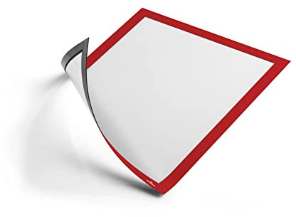 Durable Info-Rahmen Duraframe Magnetic (A4, Magnetrahmen für metallische Oberflächen) 5 Stück, rot, 486903