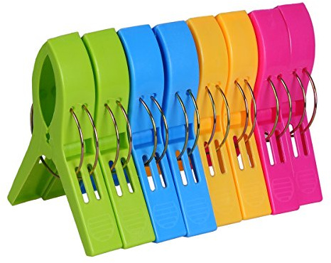 ECROCY Beach Towel Clips for Beach Chairs Heavy Duty, 8 Pack Towel Clips Non-Slip, Waterproof Beach Chair Clips in Bright Colors