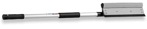 HEYNER Scheibenreiniger ausziehbar 70-125cm Fensterabzieher Abzieher & Schwamm 25cm klappbar Alu-Teleskop ergonomischer Griff Scheibenschwamm Autozubehör