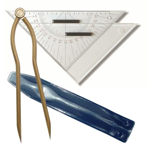 Navigationsbesteck Ausbildungsset Marinezirkel Messing zaponiert