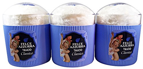 Paglieri: Felce Azzurra Talcum Powder, Classic Scent Free Powder-Puff 8.8 Ounce (250g) Package (Pack of 3) [ Italian Import ]