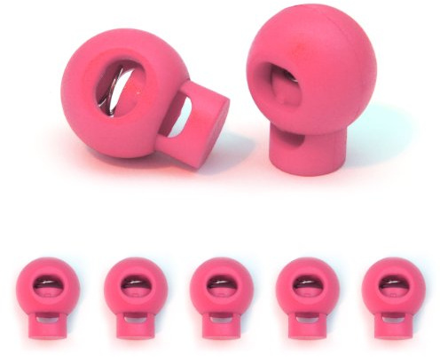 Juego de 5 Cordón Tope/cordel (Tanka) abrazadera de Ø 18 mm para cuerdas, chaquetas etc. de plástico, color: rosa – Marca Ganzoo