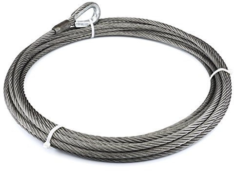 WARN 79294 Seilwinde Zubehör: EIPS Industriequalität Stahlseil Drahtseil mit Schlaufenende, 1,27 cm Durchmesser x 60 m Länge, 13,3 Tonnen (12,1 kg) Kapazität
