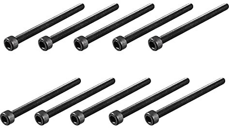 sourcing map M5 x 65mm Schwarz 12.9 Legierter Stahl 20 Stück | Maschineschraube Bolzen Innensechskantschrauben Zylinderschraube
