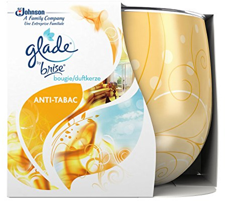 Glade Duftkerze im Glas, Bis zu 30 Stunden Brenndauer, Frischer Anti Tabac-Duft, 3er Pack (3 x 120 ml)