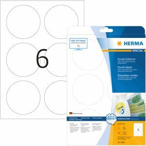 HERMA Etiketten weiß Movables/ablösbar Durchmesser 8,5mm Special A4 VE=150 Stück