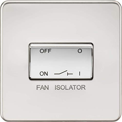 Knightsbridge SF1100PC Screwless 10 A 3 Pole Fan Isolator Switch, Polished Chrome