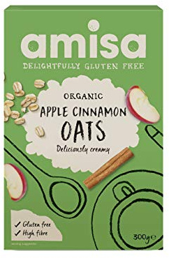 Amisa Organischen Glutenfreie Reine Haferflocken Apfel & Zimt Würzen 300G