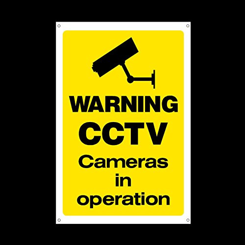 Warning CCTV Cameras in operation Plastic Sign with 4 Pre-Drilled Holes - Security, Camera, Closed Circuit TV, Warning Safety (MISC32)