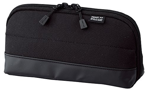 LIHIT LAB Pen Case (Pencil Case), Water & Stain Repellent, 8 x 4'', Black (A7688-24)
