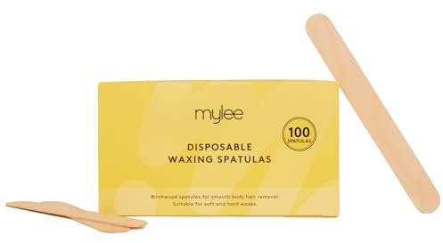 Mylee Premium Salon Quality Disposable Wooden Spatulas for Waxing, Pack of 100, Hygenic and Suitable for Warm and Hot Waxes