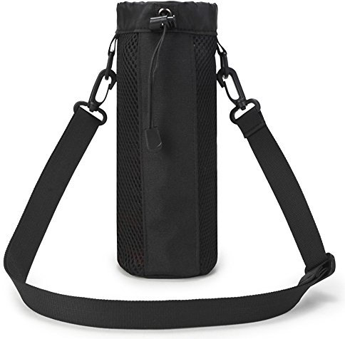 Huntvp Taktisch Flaschenhalter Militär Trinkflasche Beutel MOLLE 1000D Nylon Kessel Wasserflaschenhalter Langlebig Bottlehalter Bottel Carrier für Camping Wandern (Schwarz-750ml)