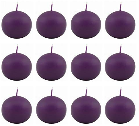 Wiedemann 12er Set Kugelkerzen Ø 7 cm in Brombeer / Lila - Stumpenkerzen in rund