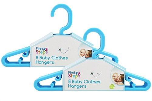 First Steps Baby-Kleiderbügel, klein, in Rosa, Weiß oder Blau – 8, 16, 24 oder 36 Stück