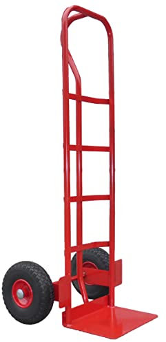 P Handle Sack Truck with High Back, Heavy Duty Sack Barrow with Puncture Proof Wheels, 250kg Capacity, Hand Truck Trolley Heavy Duty
