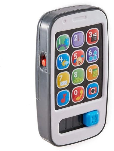 Fisher-Price Divertente smartphone – giocattolo interattivo per bambini con 20+ canzoni e rumori, favorisce le capacità motorie e la coordinazione occhio-mano, parla tedesco, dai 6 mesi/1 anno, BHB90