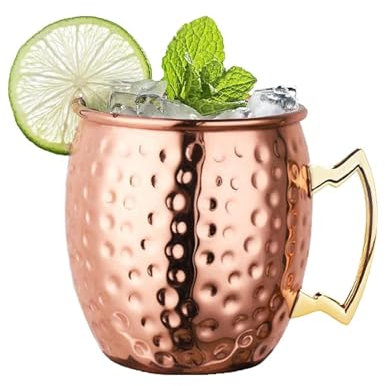 Zap Impex Vaso de cobre puro Moscow Mule Cup, sin revestimiento, interior de níquel, ideal para todas las bebidas frías para entretener y disfrutar de un bar o en casa, gran regalo de bar