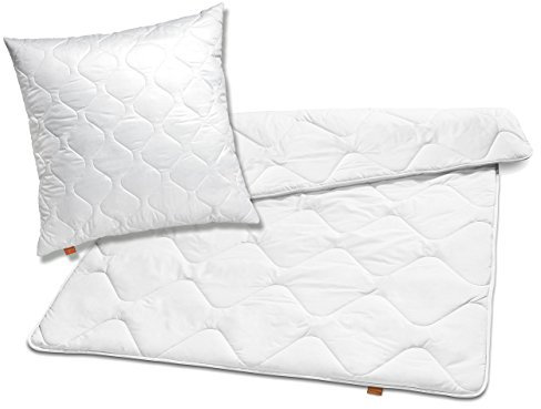 sleepling medium Bettdecke 135x200 Set mit Kissen 80x80, Bettzeug, Kopfkissen und Ganzjahresdecke 135 x 200, Decke Made in EU, Ökotex, Waschbar 60 Grad, Steppdecke 100% Mikrofaser