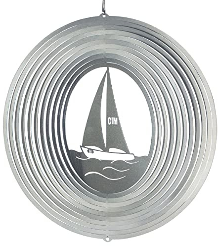 CIM rostfritt stål vindklocka – livsträd – ljusreflekterande – diameter: 20 cm – inklusive upphängning Segelboot 290