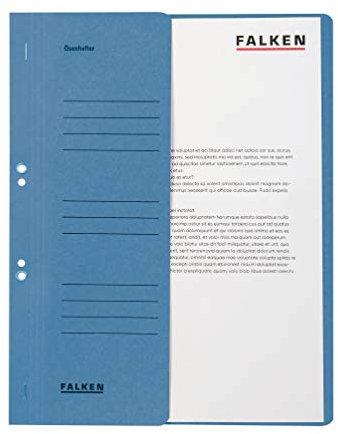 Original Falken 50er Pack Ösenhefter. Made in Germany. Aus Recycling-Karton mit halbem Vorderdeckel und Behördenheftung für DIN A4 blau Hefter Sammelmappe Blauer Engel