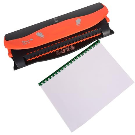 Peach PB200-09 Plastikbindegerät | Personal Binder DIN-A4 | bindet 50 Blatt | max. 12 mm Binderücken | 4 Blatt Stanzkapazität | inkl. 20-teiligem Starterset